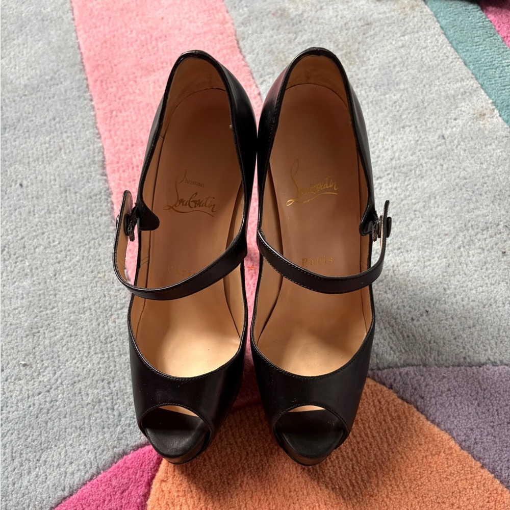 Christian Louboutin Mary Jane Peeptoe Pumps size 36